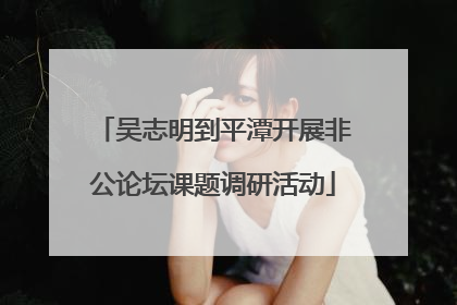吴志明到平潭开展非公论坛课题调研活动