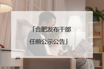 合肥发布干部任前公示公告