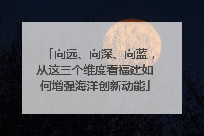 向远、向深、向蓝，从这三个维度看福建如何增强海洋创新动能