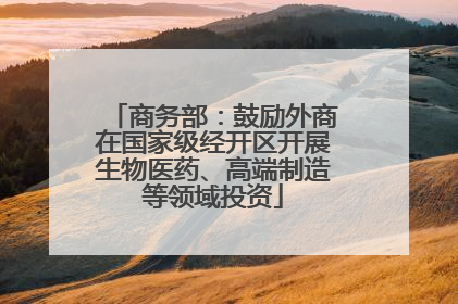 商务部：鼓励外商在国家级经开区开展生物医药、高端制造等领域投资