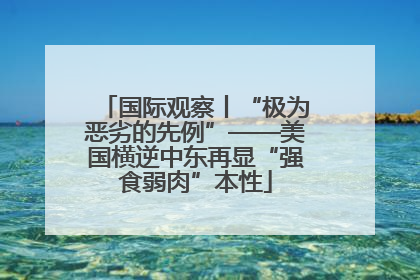 国际观察丨“极为恶劣的先例”——美国横逆中东再显“强食弱肉”本性