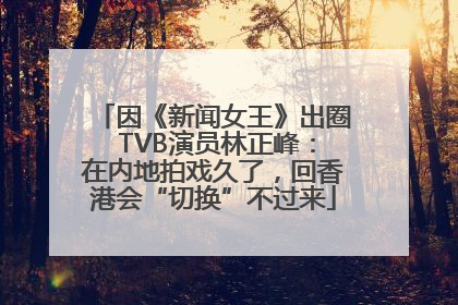 因《新闻女王》出圈 TVB演员林正峰：在内地拍戏久了，回香港会“切换”不过来