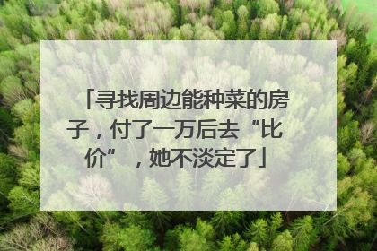 寻找周边能种菜的房子，付了一万后去“比价”，她不淡定了