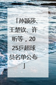 孙颖莎、王楚钦、许昕等，2025乒超球员名单公布