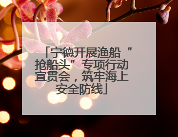 宁德开展渔船“抢船头”专项行动宣贯会，筑牢海上安全防线