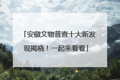 安徽文物普查十大新发现揭晓！一起来看看