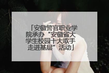 安徽警官职业学院承办“安徽省大学生校园十大歌手走进基层”活动