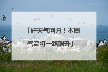 好天气回归！本周气温将一路飙升