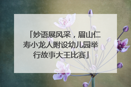 妙语展风采，眉山仁寿小龙人附设幼儿园举行故事大王比赛