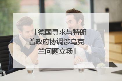 德国寻求与特朗普政府协调涉乌克兰问题立场