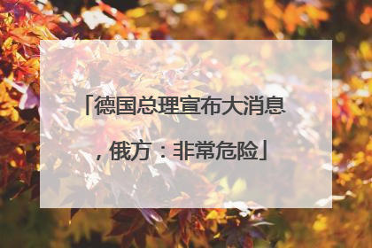 德国总理宣布大消息，俄方：非常危险