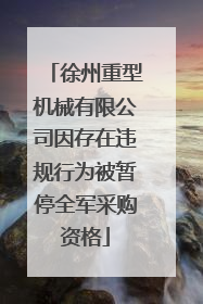 徐州重型机械有限公司因存在违规行为被暂停全军采购资格