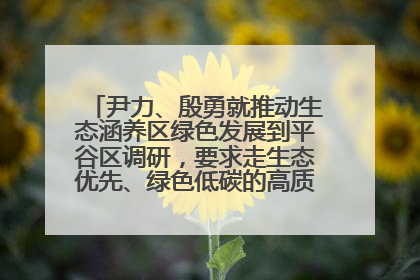 尹力、殷勇就推动生态涵养区绿色发展到平谷区调研，要求走生态优先、绿色低碳的高质量发展之路