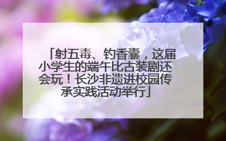 射五毒、钓香囊，这届小学生的端午比古装剧还会玩！长沙非遗进校园传承实践活动举行