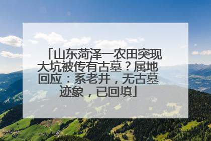 山东菏泽一农田突现大坑被传有古墓？属地回应：系老井，无古墓迹象，已回填