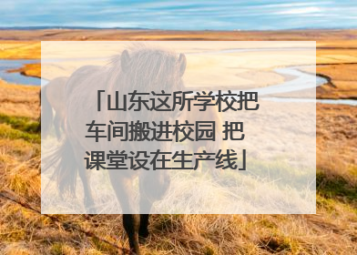 山东这所学校把车间搬进校园 把课堂设在生产线