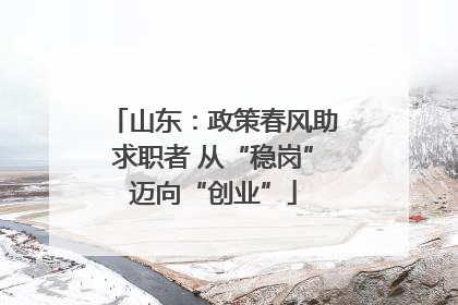 山东：政策春风助求职者 从“稳岗”迈向“创业”