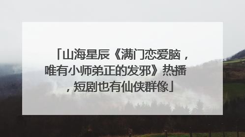 山海星辰《满门恋爱脑，唯有小师弟正的发邪》热播，短剧也有仙侠群像