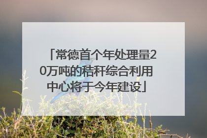 常德首个年处理量20万吨的秸秆综合利用中心将于今年建设