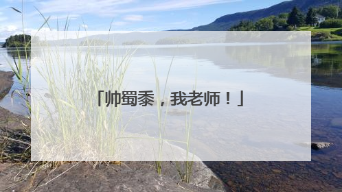 帅蜀黍，我老师！