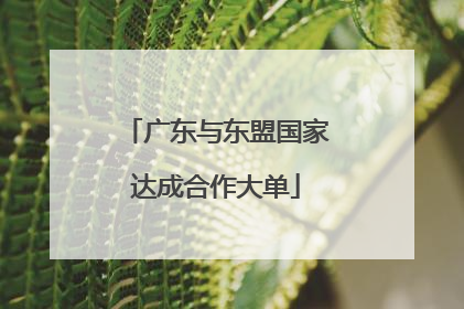 广东与东盟国家达成合作大单