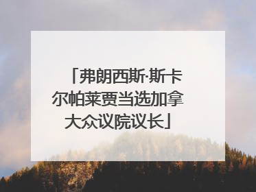 弗朗西斯·斯卡尔帕莱贾当选加拿大众议院议长
