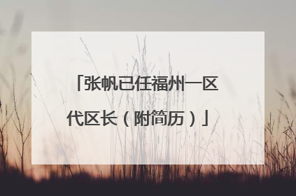 张帆已任福州一区代区长（附简历）