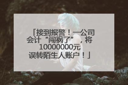 接到报警！一公司会计“闯祸了”，将10000000元误转陌生人账户！