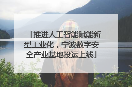 推进人工智能赋能新型工业化，宁波数字安全产业基地投运上线