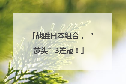 战胜日本组合，“莎头”3连冠！