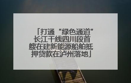 打通“绿色通道” 长江干线四川段首艘在建新能源船舶抵押贷款在泸州落地