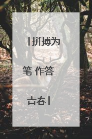 拼搏为笔 作答青春