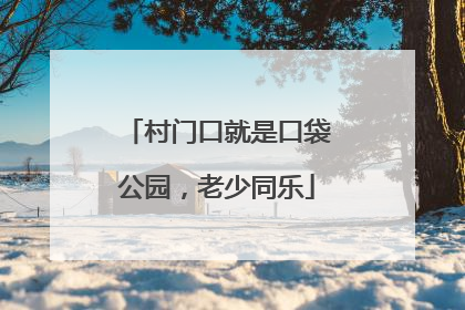 村门口就是口袋公园，老少同乐