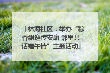 林海社区：举办“粽香飘逸传安康 邻里共话端午情”主题活动