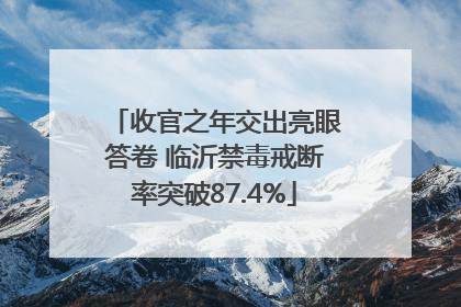 收官之年交出亮眼答卷 临沂禁毒戒断率突破87.4%