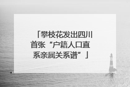 攀枝花发出四川首张“户籍人口直系亲属关系谱”