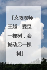 支教老师王越：爱是一棵树，会撼动另一棵树