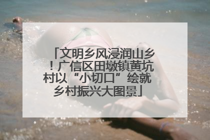 文明乡风浸润山乡！广信区田墩镇黄坑村以“小切口”绘就乡村振兴大图景