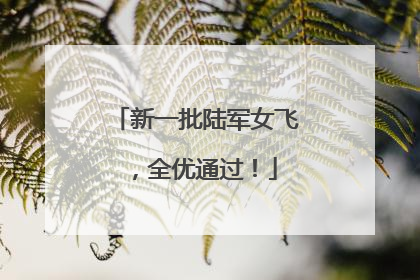 新一批陆军女飞，全优通过！