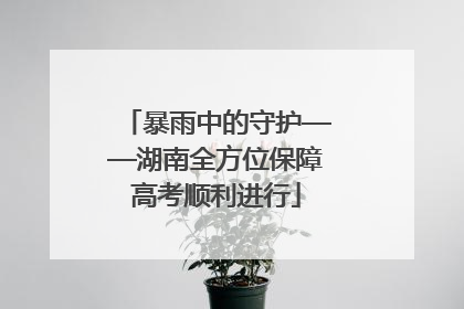 暴雨中的守护——湖南全方位保障高考顺利进行
