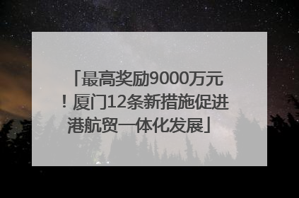 最高奖励9000万元！厦门12条新措施促进港航贸一体化发展