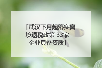 武汉下月起落实离境退税政策 33家企业具备资质