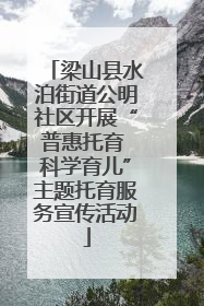 梁山县水泊街道公明社区开展“普惠托育 科学育儿”主题托育服务宣传活动