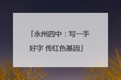 永州四中：写一手好字 传红色基因