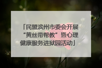 民盟滨州市委会开展“黄丝带帮教”暨心理健康服务进狱园活动