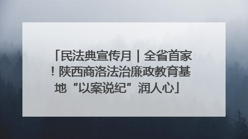 民法典宣传月｜全省首家！陕西商洛法治廉政教育基地“以案说纪”润人心