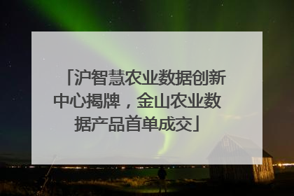 沪智慧农业数据创新中心揭牌，金山农业数据产品首单成交