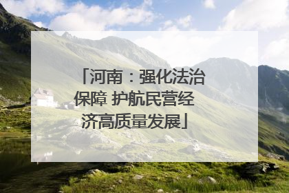 河南：强化法治保障 护航民营经济高质量发展