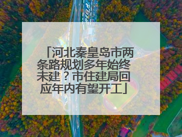 河北秦皇岛市两条路规划多年始终未建？市住建局回应年内有望开工