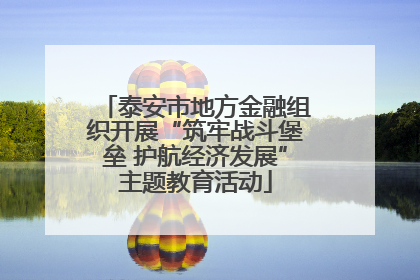 泰安市地方金融组织开展“筑牢战斗堡垒 护航经济发展”主题教育活动